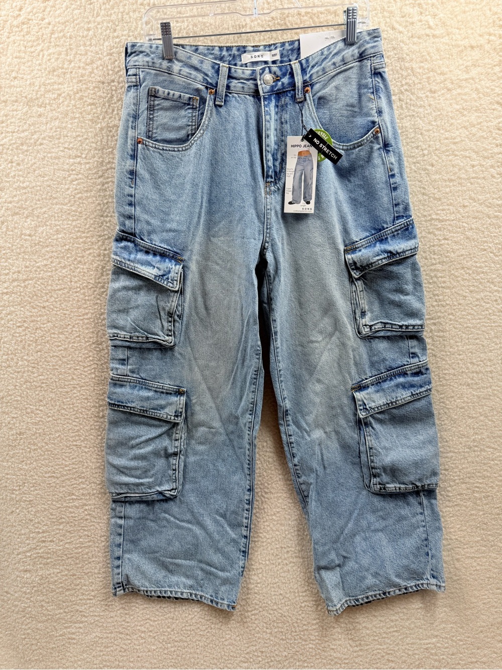 S.o.n.g. slouchy Fit hippo jean Super Baggy Leg Pockets Cargo Denim Women's 5/27